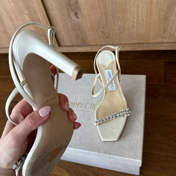 Jimmy Choo Women's Meira 85 Embellished High Heel Slide Sandals - Picture 4 of 7